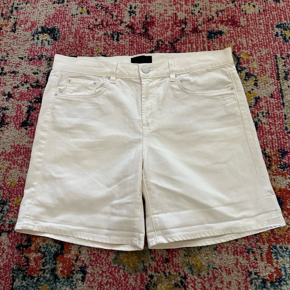 Vince White High-Rise Denim Shorts